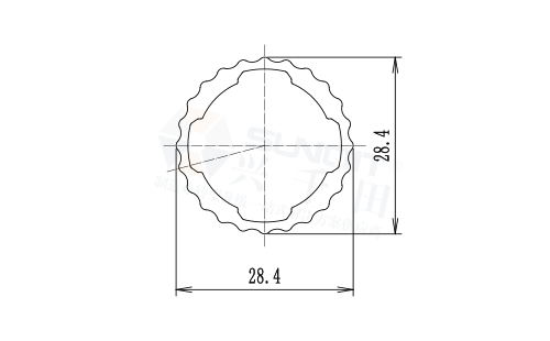 輥軸波形鋁管尺寸圖 輥軸波形鋁管尺寸圖