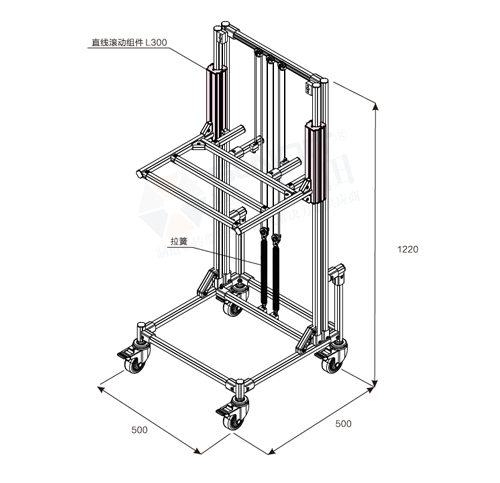 升降周轉(zhuǎn)車(chē)(手搖型)圖紙