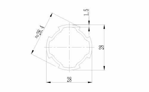 基礎(chǔ)鋁管-1.5尺寸圖 基礎(chǔ)鋁管-1.5尺寸圖