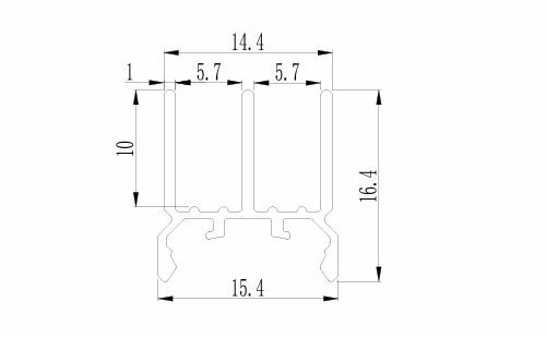 雙滑道槽尺寸圖 雙滑道槽尺寸圖