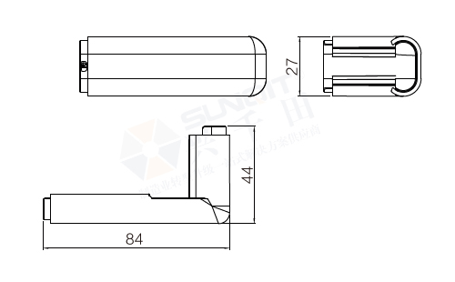 90°暗線槽A尺寸圖