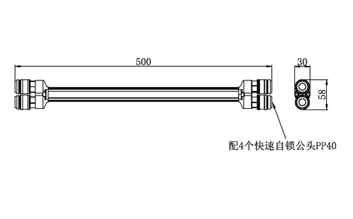 防漏氣4孔氣排模組Ⅲ尺寸圖 防漏氣4孔氣排模組Ⅲ尺寸圖