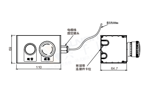 設(shè)備按鈕盒組件(雙位)尺寸圖 設(shè)備按鈕盒組件(雙位)尺寸圖