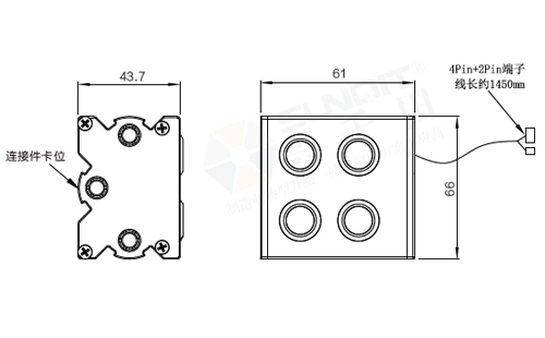 四位開關(guān)組件尺寸圖 四位開關(guān)組件尺寸圖