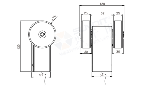 起動(dòng)滾輪尺寸圖