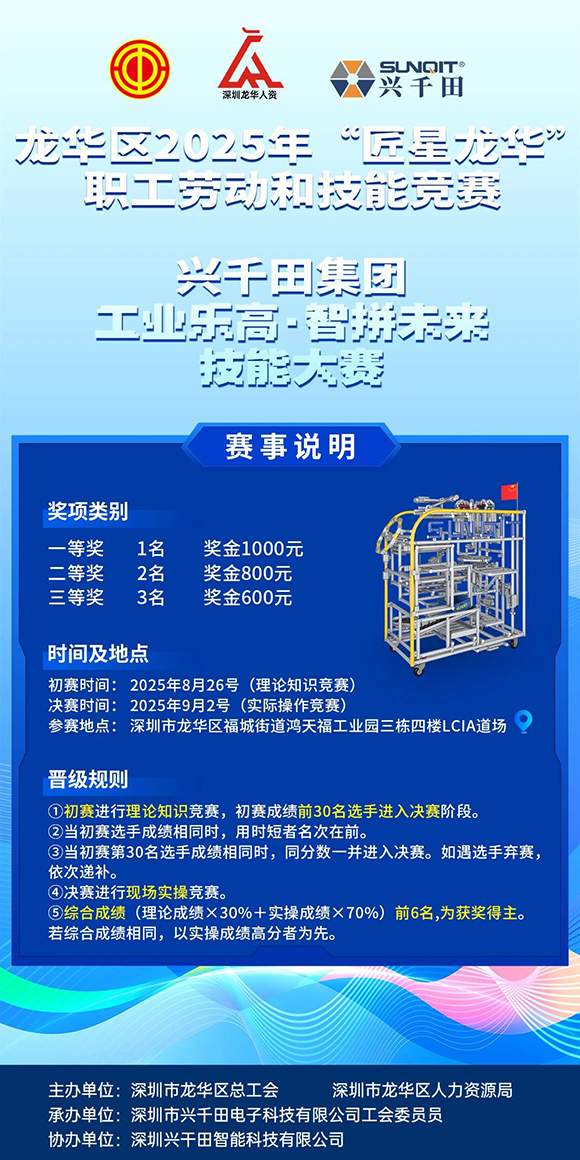 龍華區(qū)2025年“匠星龍華”—興千田集團(tuán) 工業(yè)樂(lè)高·智拼未來(lái)，技能大賽！
